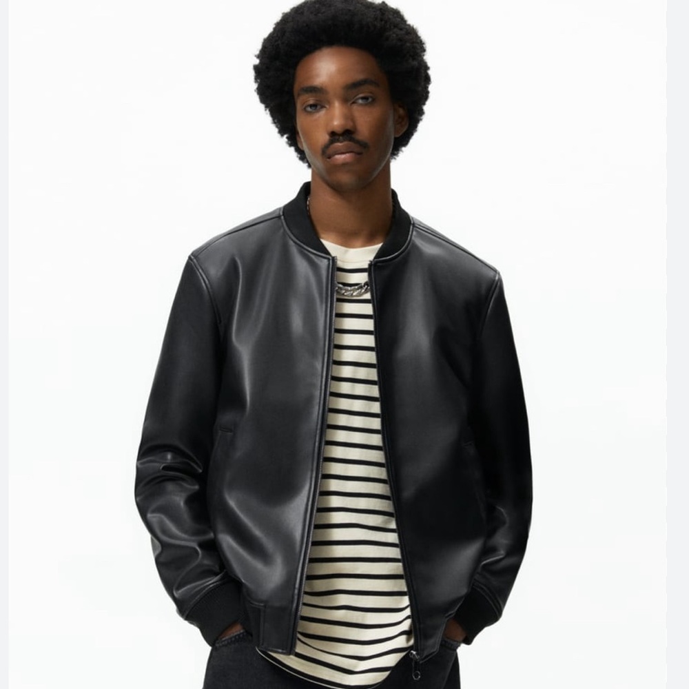 Men’s Zara Faux Leather Bomber